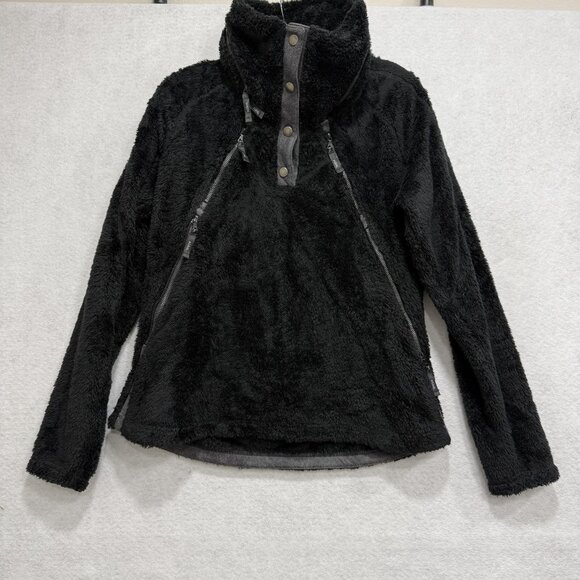 Kuhl Pullover Sweater Womens Medium Black Plush Fleece Sherpa Zip Outdoor S19 - Picture 1 of 15